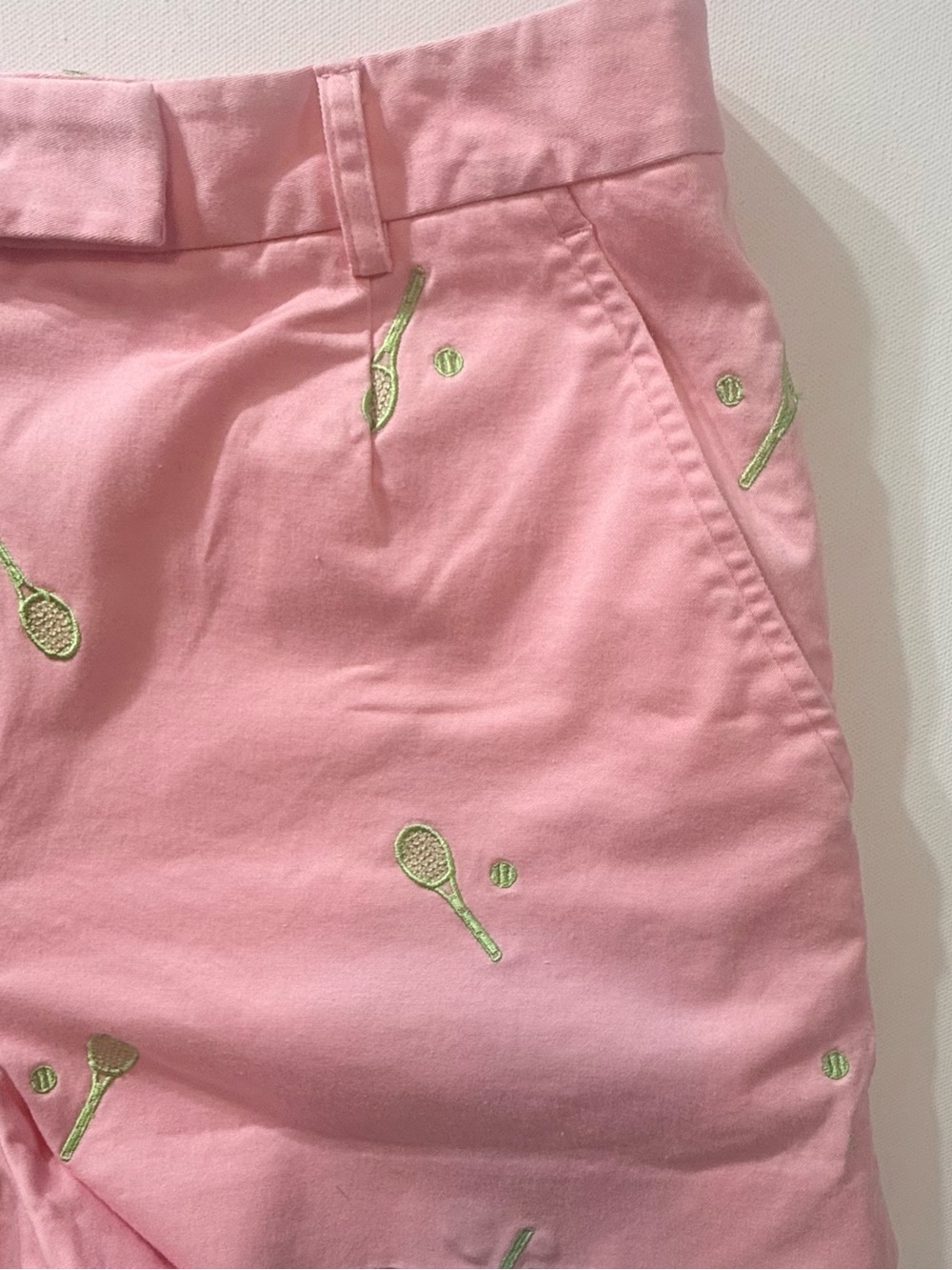 Lilly Pulitzer Pink Tennis Racquet Embroidered Shorts Size 8 Preppy - Picture 7 of 11